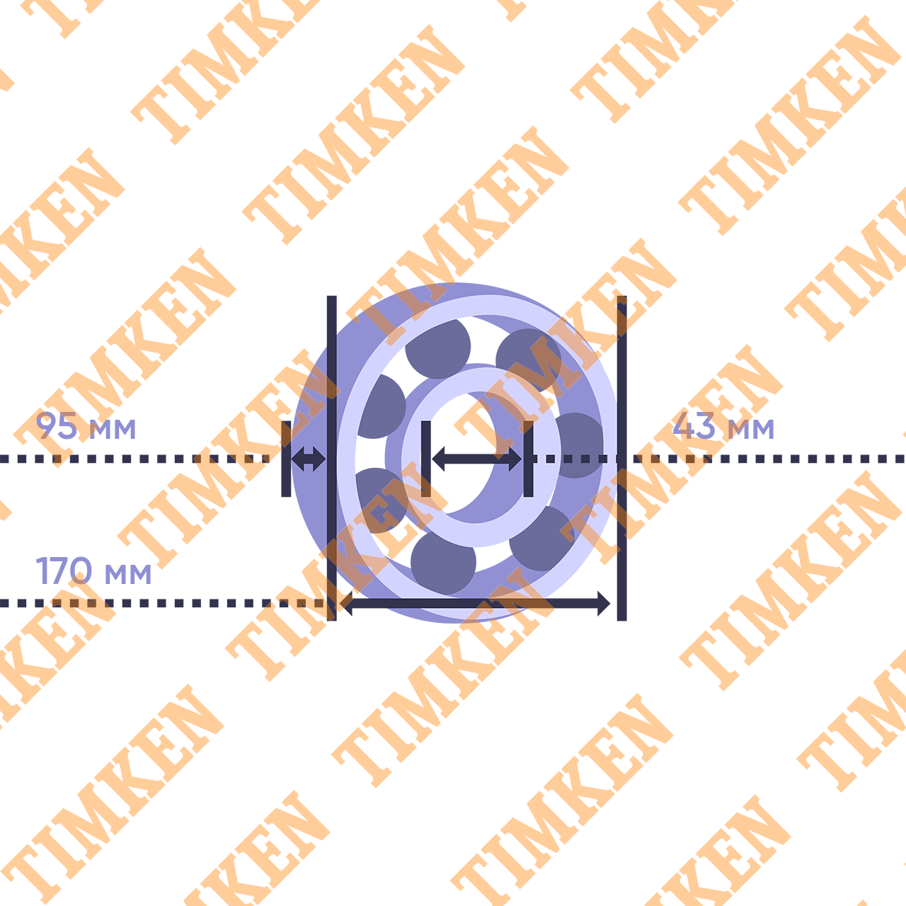 Подшипник роликовый сферический радиальный 22219 KEJW33