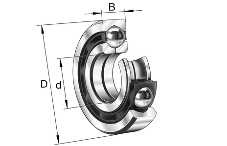 Подшипник с четырехточечным контактом QJ306-XL-TVP-C3