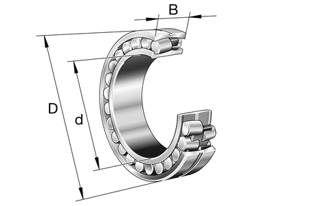 Радиальный сферический роликоподшипник 22314-E1A-XL-K-M