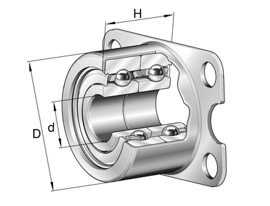 Flanged housing unit ZKLR1244-2RS