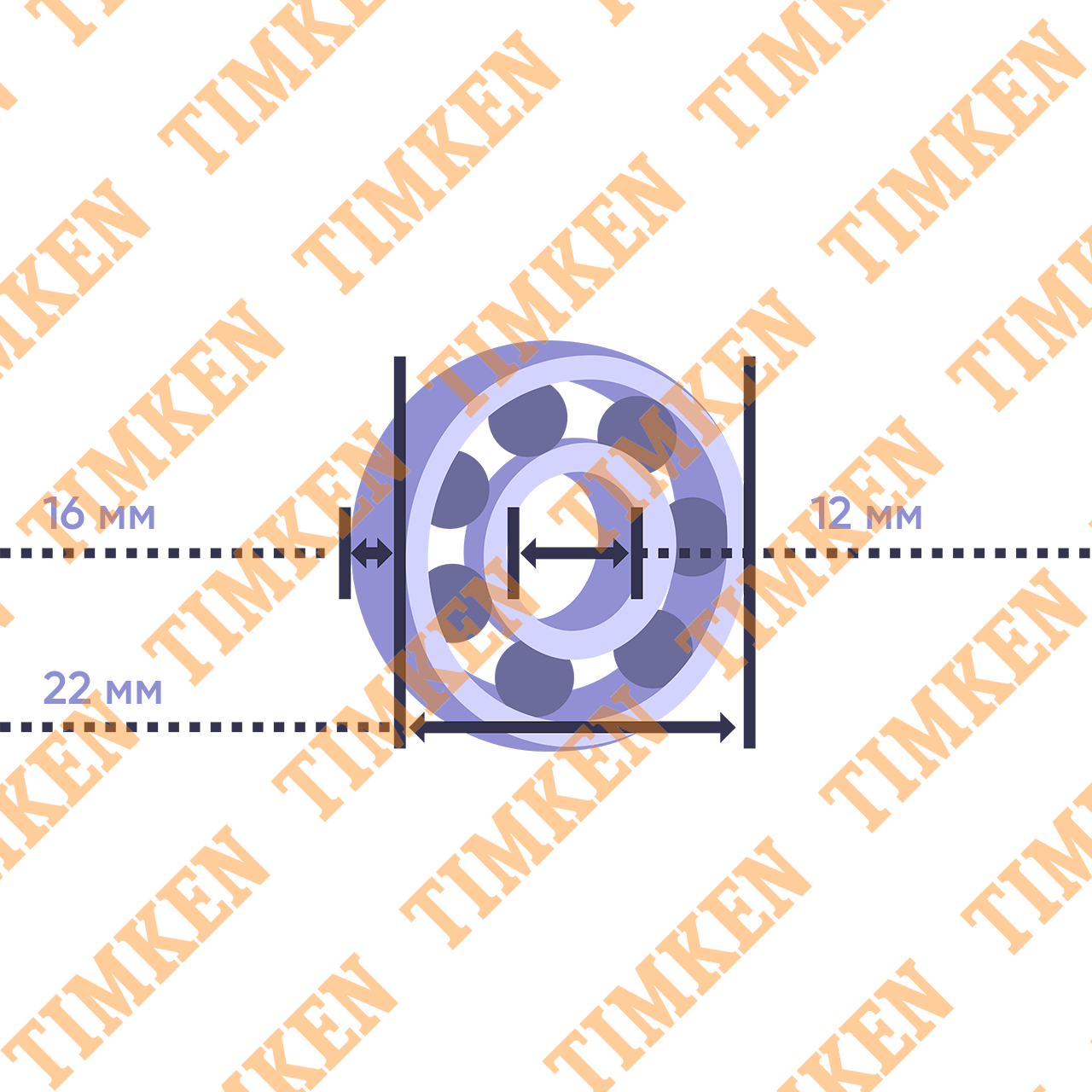 Подшипник игольчатый радиальный K 16x22x12 FV H86 (3-5)