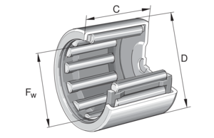 Игольчатый роликоподшипник с одним наружным штампованным кольцом, закрытым с одной стороны BCE912