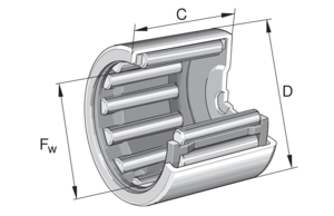 Игольчатый роликоподшипник с одним наружным штампованным кольцом, закрытым с одной стороны BK0810